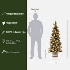 LuxenHome 5Ft Pre-Lit Artificial Pine Christmas Tree with Pinecones and Snowflake Planter Pot Green - 4 of 4