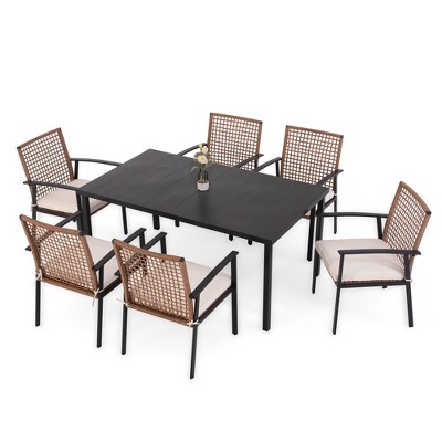 Lausaint Home 6 - Person Rectangular Outdoor Dining Set