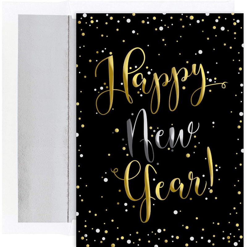 Masterpiece Holiday Collection 16-Count Christmas Cards with Foil Lined Envelopes, Happy New Year, 1 of 2