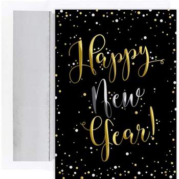 Masterpiece Holiday Collection 16-Count Christmas Cards with Foil Lined Envelopes, Happy New Year