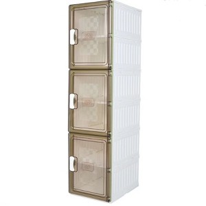 3 PCS Shoe Organizer, Clear Plastic Stackable Shoe Organizer for Closet, Clear Plastic Stackable Shoe Box for Entryway Space Saving Collapsible - 1 of 4