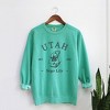 Simply Sage Market Women's  Garment Dyed Graphic Sweatshirt Embroidered Utah Sego Flower - 2 of 4