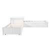 Twin Size Wood Platform Bed Frame, Triple Bed with Twin Trundle Bed, Drawers and Built-in Desk -ModernLuxe - 3 of 4