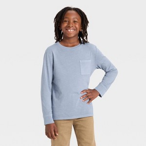 Boys' Long Sleeve Washed Pocket T-Shirt - Cat & Jack™ - 1 of 3