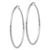 Black Bow Jewelry 2mm, 14k White Gold Classic Round Hoop Earrings, 55mm (2 1/8 Inch) - 2 of 4
