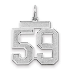 Black Bow Jewelry Sterling Silver, Jersey Collection, Medium Number 59 Pendant - 1 of 3