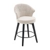 Bar Stools Set Of 2,Chenille Upholstery Barstools Set Of 2, 360° Swivel 25" Counter Height Bar Stools With Curved Back And Footrest-Cuddlewood - 4 of 4