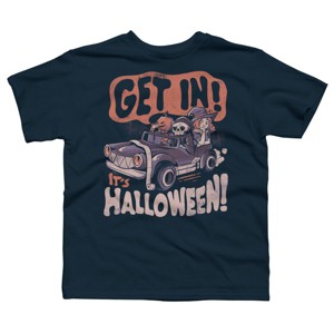 Boy's Design By Humans Get In Its Halloween - Halloween Pumpkin Skull Gift By EduEly T-Shirt - 1 of 2