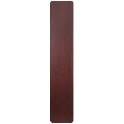 Mahogany Brown Metal Rectangular Folding Training Table