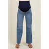 Pinkblush Blue Raw Hem Ankle Slim Wide Leg Maternity Jeans - 3 of 4