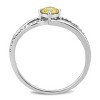 Slickblue Women's Stainless Steel Engagement Ring with Topaz & Clear CZ, Polished No Plating, Pave Setting, Size 5-10 - 3 of 4