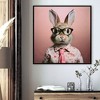 Stretched Canvas Print - Whimsical Rabbit in Blush Pink Suit for Nursery and Bedroom Wall Decoration decorative picture - 3 of 4