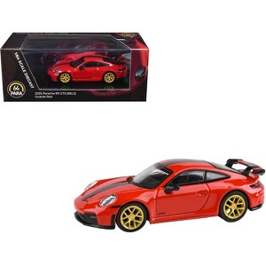 2025 Porsche 911 GT3 (992.2) Guards Red with Carbon Stripe and Gold Wheels 1/64 Diecast Model Car by Paragon - 1 of 4