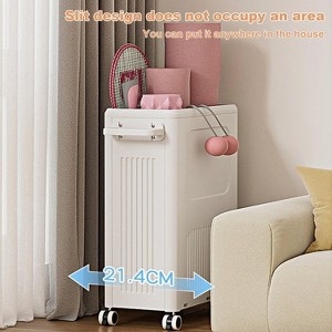 Rolling Laundry Hamper with Lid, Large Capacity Clothes Hampers for Laundry, Plastic Collapsible Laundry Baskets with Wheels and Lid Toy Box Chest - 1 of 4