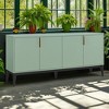 Modern Wooden Sideboard Cabinet with 4 Doors, Adjustable Shelves & Textured Aluminum Handles, Storage Buffet for Kitchen, Dining Room, Living Room - 2 of 4