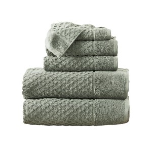 Cotton Quick-Dry Textured Towels - Great Bay Home. - 1 of 4