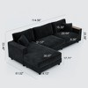 GDFStudio Congreve 114.5'' Corduroy L-Shape Sectional Sofa with Storage Armrests - 3 of 4
