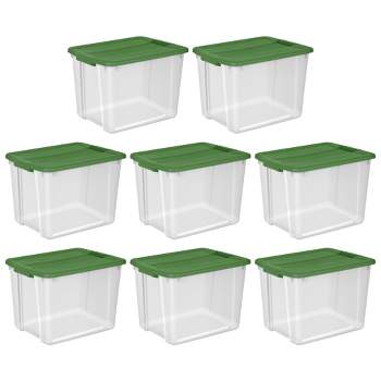 Rubbermaid Cleverstore 41 Quart Plastic Tote Container Bin With Latching Lid  And Handles For Reusable, Stackable Home Office Storage, Clear (8 Pack) :  Target
