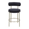 21.3" Boucle Upholstered Modern Bar Stools Set of 2 with Iron Frame and Back for Kitchen, Home Pub, or Dining Room - 2 of 4