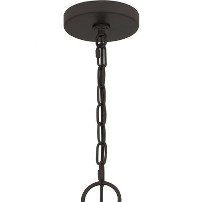 Dupont Old Bronze 4-Light Taper Candle Pendant with Silver Accents