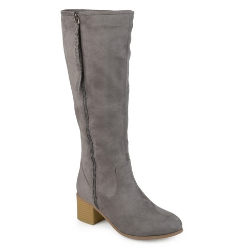 Journee Collection Wide Calf Women's Sanora Boot Grey 8 : Target