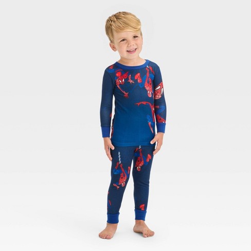 Boys' Spider-man 2pc Hacci Pajama Set - Blue : Target