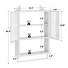 CSBDHome Wall Mounted Bathroom Cabinet with Fluted Glass Doors and Open Shelf – Black/White – Modern Metal Storage Organizer - 4 of 4
