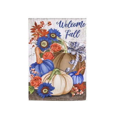 Evergreen Garden Flag Welcome Fall Neutral Suede Double Sided Indoor Outdoor Decor 18" x 12.5"