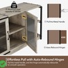 Farmhouse TV Stand for 65/75 inches TVs Industrial Entertainment Center w/Double Mesh Doors and Storage Cabinet - 3 of 4