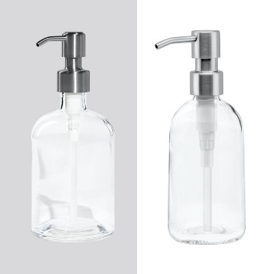 Stainless Steel and Glass Refillable Hand Soap Dispenser