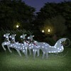 vidaXL Reindeer And Sleigh Christmas Decoration Set of 4 White Mesh, Metal - White 4 - 2 of 4