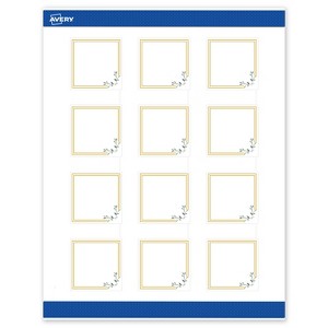 Avery 2" x 2" Labels, Gold Double Border with Florals, 120 ct - 1 of 4