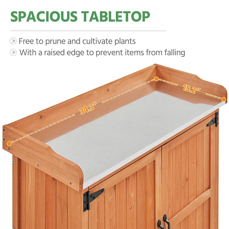 Yaheetech Outdoor Garden Potting Bench Table with Cabinet, 6 of 12