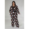 Slickblue Plus Size Stretch Pant Set with V-Cut Long Sleeve Top and High Waist Bottoms, Black Multi, Size 1XL-3XL - 3 of 4