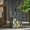 Vynxaria 18" Modern Stainless Steel Lantern with Lattice Design - 4 of 4