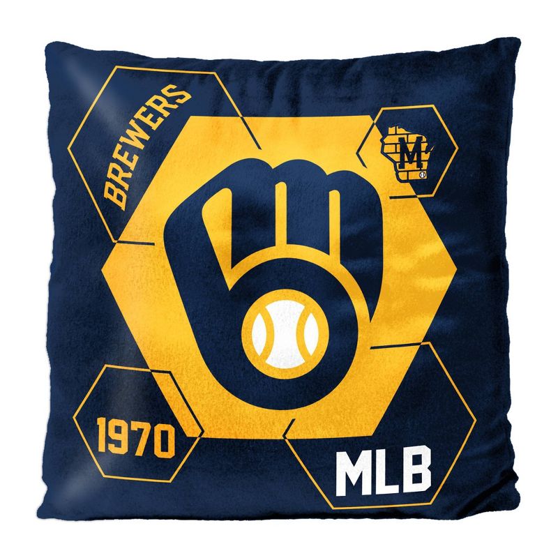 MLB Milwaukee Brewers Connector Velvet Reverse Pillow, 2 of 4