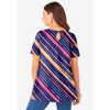 Roaman's Women's Plus Size Swing Ultimate Tee With Keyhole Back - 3 of 4