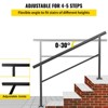 VEVOR Outdoor Handrail 165LBS Load Handrail 60 x 35" Railing Transitional Range from 0 to 30° Staircase Handrail Fits 4-5 Steps with Screw Kit,Black - 4 of 4