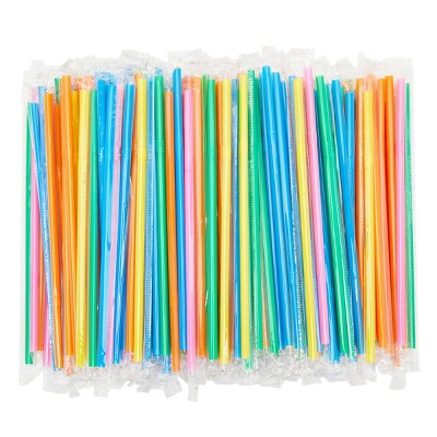 Stockroom Plus 500 Pieces Individually Wrapped Flexible Drinking Straws (7.75 In)