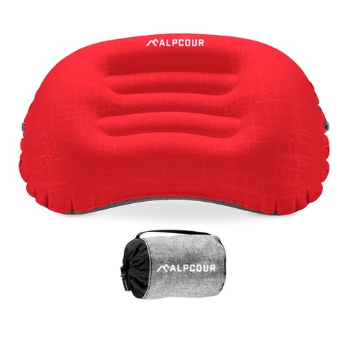Inflatable Camping Pillow - Compact Travel Pillow With Fabric Feel For Hiking & Backpacking