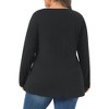 Women's Plus Size Pleated Crew Neck Long Sleeve Soft Casual Tunic T-Shirt - Agnes Orinda - 4 of 4