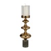 Metal Pillar Candle Holder with Glass Hurricane - Glam Style Candle Stand - Marble Base for Home, Office, Living Room & Bedroom - 3 of 4