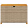 vidaXL Patio Storage Box Beige 43.3"x21.7"x24.8" Poly Rattan Acacia Wood - 4 of 4