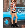 LA LEELA Women's Button Down Blouses Floral Summer Beach Party Blouse Shirt Hawaiian Colorful Short Sleeve Button Up Shirts for Women - 3 of 4