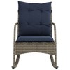 vidaXL Patio Rocking Chair Grey Poly Rattan and Powder-Coated Steel Medium - 4 of 4