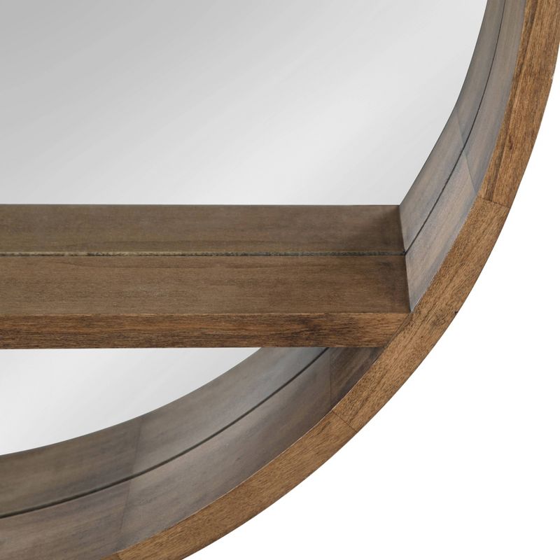30&#34; Hutton Round Mirror with Shelf Rustic Brown - Kate and Laurel, 6 of 9