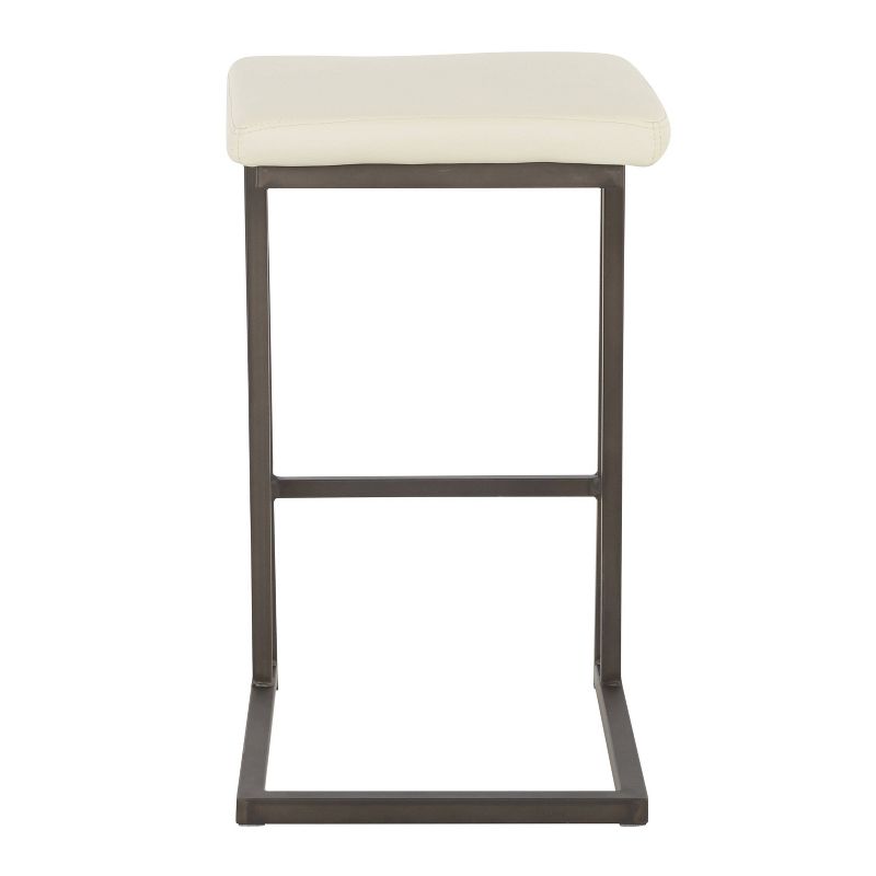 Set of 2 Roman Industrial Counter Height Barstools Cream - LumiSource, 6 of 13