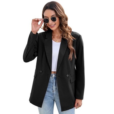 Women's Blazers Casual Oversized Long Sleeve Open Front Lapel Lightweight Suit Blazer Jackets with Pockets