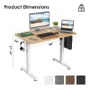 Standing Desk with Electric Height Adjustment Memory Presets and Steel Frame 40in -3irtyhousy - 4 of 4