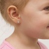 Girl's Princess Heart CZ Screw Back Sterling Silver Earrings - In Season Jewelry - 3 of 4